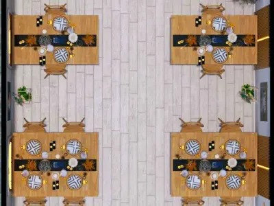 Bohemian restaurant design  3D model