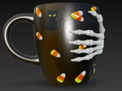 Haunting Halloween cup 3D print model