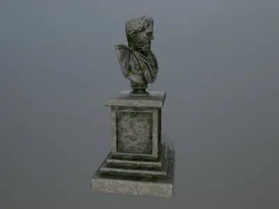 hercules roman bust Low-poly 3D model