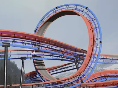 Acrobatic Track Low-poly 3D model