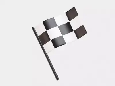 Racing flag Low-poly 3D model