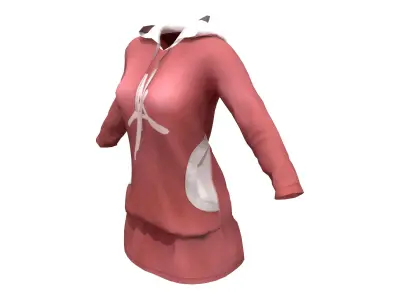 Ladies Hooded Sport Dress Low-poly 3D model