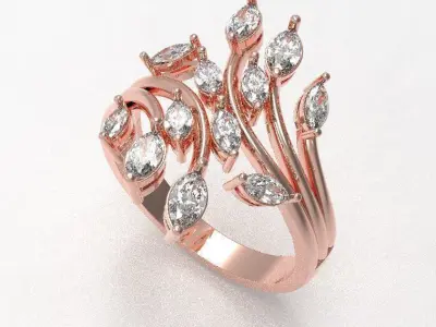 Marquise diamond ring 2 3D print model