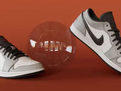 Air Jordan Low Light Smoke Grey Shoes Model Low-poly 3D model