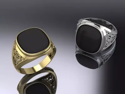 Jewelry Mens Ring Gold 3D print model order