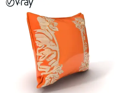 Decorative Cushion Model Pack with Elegant Embroidery Low-poly 3D model