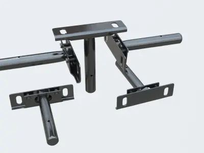 Hinge set of metal brackets Free low-poly 3D model