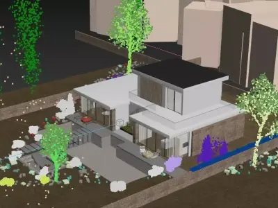 Exterior Villa Scene 3d 3D model