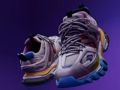 Multicolored Balenciaga Runner 3D model