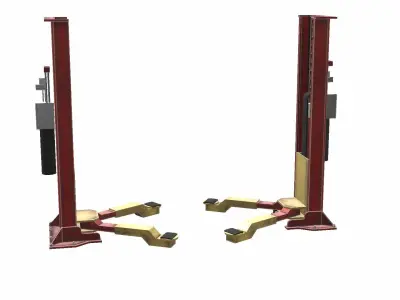 Industrial Hydraulic car lift  Low-poly 3D model