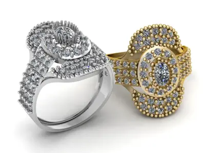 Filigree Diamond Ring 3d Printable Model 3D print model