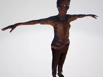 garota zumbi generica Free low-poly 3D model