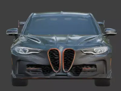 High-Performance Sports Sedan 3D Model Low-poly 3D model