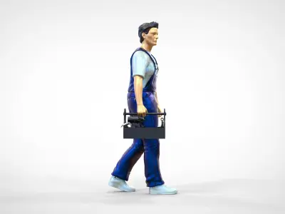 N9 Mechanic carrying a toolbox 3D print model
