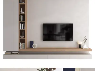 TV wall set 28 3D model