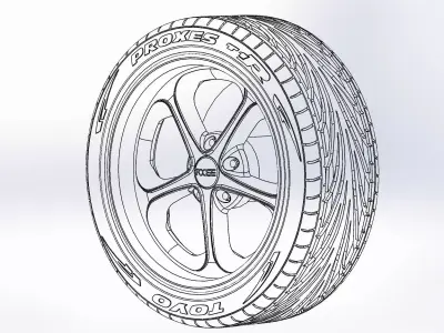 Wheel 18inch Foose Shockwave for scale model 3D print model