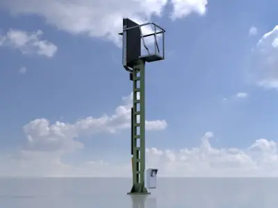 KS Railway Signal Post 4500mm Version-14 Low-poly 3D model