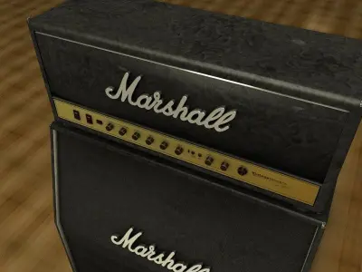 Marshall Amp Stack Black 3D model