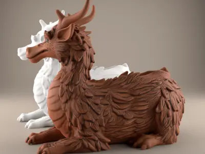 Dragon Planter STL  Pot Urn Holder for Decoration 3D print model