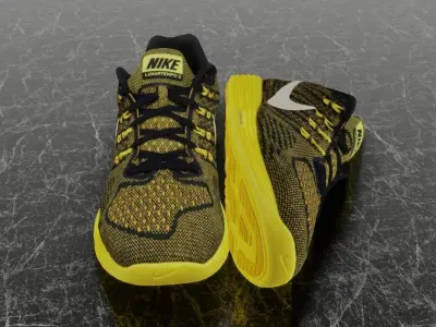 NIKE LUNAR TEMPO 2 3D SHOES - YELLOW Low-poly 3D model