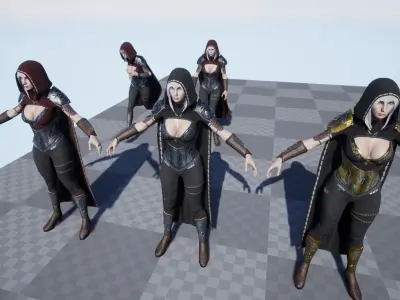 Mirkiliya low-poly 3d model female warrior Low-poly 3D model