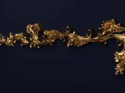 Plaster decorative frame 3D model 08 3D model