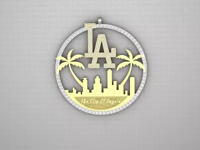Luxury Pendant Los Angeles California Usa necklace stl fbx 3dm 3D print model