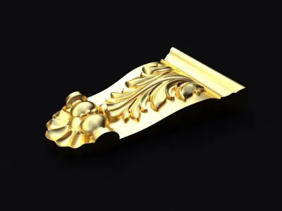 carved pilaster 3D model 2