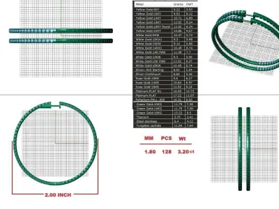 2inch Inside-Outside Diamond Hoop Earrings Huggies 3D print model