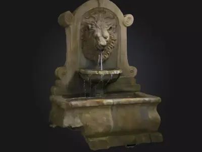 Lions Cascade Fountain  Majestic Flow of Classical Power 3D model