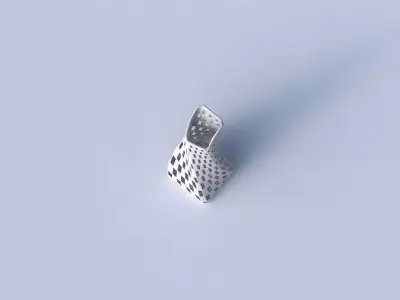 Vase twisted squeezed and bent quadratic with checker grid la... 3D print model