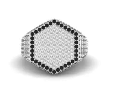 Hexagonal Shape Champions Diamond Ring 3D print model 3D print model