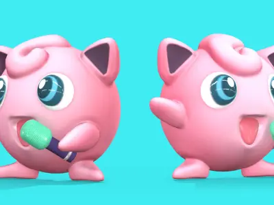 Pokemon Jigglypuff Low Poly 3D Model Free low-poly 3D model