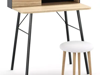 La Redoute Interieurs Jimi Wood and Metal Desk 3D model