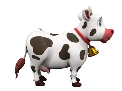 Cartoon Cow Low-poly 3D model