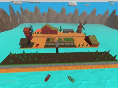 Field farm  Free low-poly 3D model