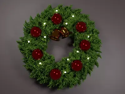Christmas wreath 3D model 3D model