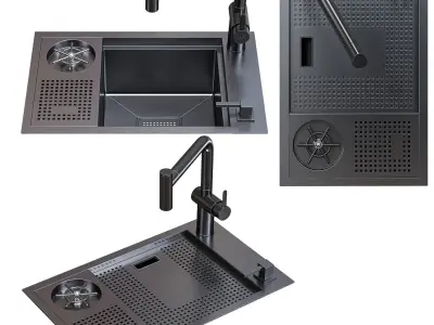 Asras sink set4 Low-poly 3D model