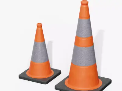 Traffic Cone Low-poly 3D model