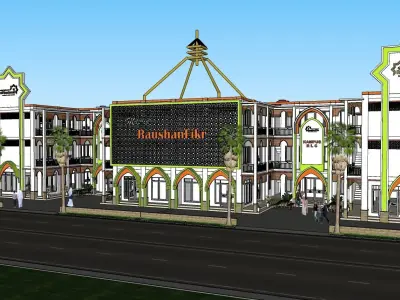 school building Low-poly 3D model