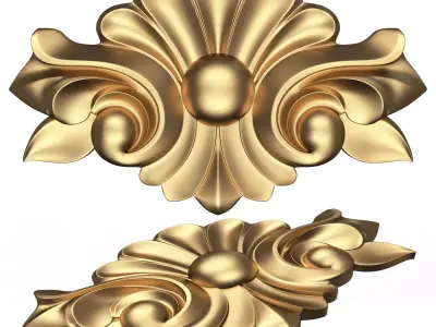 Carved Plaster Molding Decoration 020 Low-poly 3D model