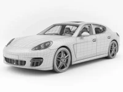 White  Porsche Panamera 3D model