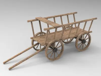 Wooden Cart 3D model