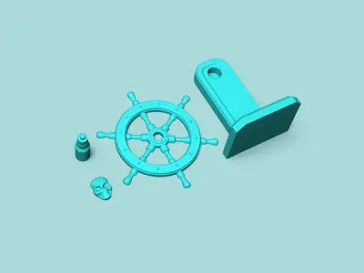 Pirate Ship Wheel - Decorative Spinning Toy 3D print model