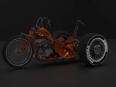 Trike Custom Motorcycle 3D model