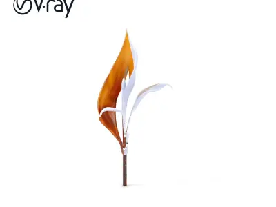 Abstract Leaf Model Pack with Organic Curves Low-poly 3D model