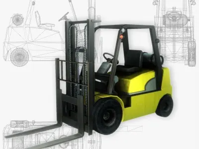 Loader crane Low-poly 3D model