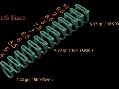 alphabet ring letter Q 3D print model