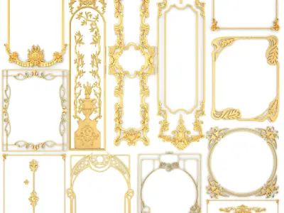 Collection stucco molding frame 3D model get