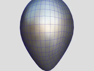 Balloon 4 smiley face Low-poly 3D model